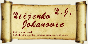 Miljenko Jokanović vizit kartica
